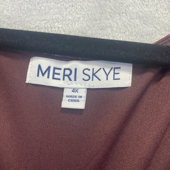 NWT Meri Skye Floral Maxi Dress Womens 4X Purple Paisley Sleeveless Stretch Boho - Picture 4 of 15